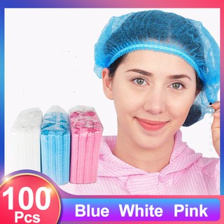 100Pcs Disposable Hair Covers Net Bouffant Caps Surgical Non Woven Hairnet Head Covers Hats