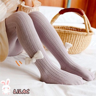 LILAC Girls Pants Tights solid color Trousers Pantyhose New autumn and winter Thick Warm bowknot Leggings/Multicolor