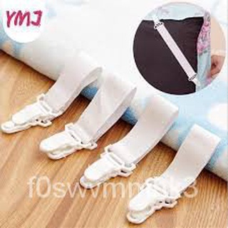 4 Pcs Bed Sheet Mattress Cover Blankets Grippers Clip Holder Fasteners Elastic Set White 02B1