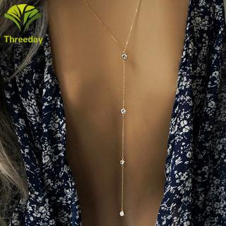 Sexy Women Crystal Rhinestone Body Chain Backdrop Back Beach Chain Jewelry Gifts