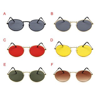Unisex Vintage Brand Designer Small Oval Metal Frame Sunglasses (9)
