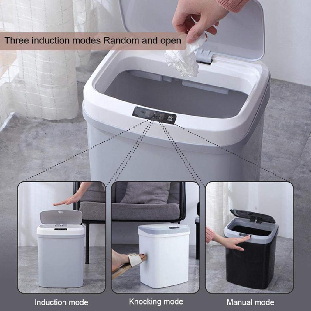 4 Gal 15L Large Capacity Automatic Induction Garbage Bin Smart Trash Can 3 Smart Open Modes
