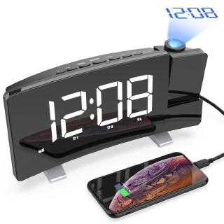 Newest Multifuctional Projection Digital Clock FM Radio Alarm Clock With USB Charging Port