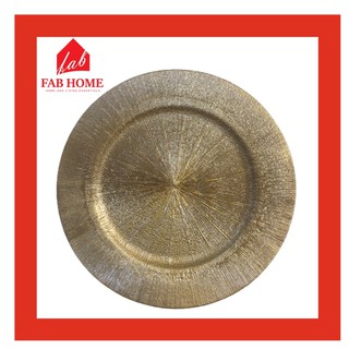 Charger Plate Gold Elegant Textured by Fab Home