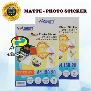 YASEN Label Matte Photo Sticker Paper 150gsm A4 Size 20 sheets