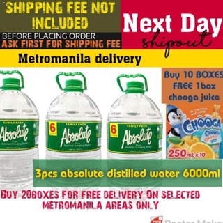 Food & Beverages▩™Absolute distilled water 6000ml x3pcs on the day deliverymetromanila ask for ship