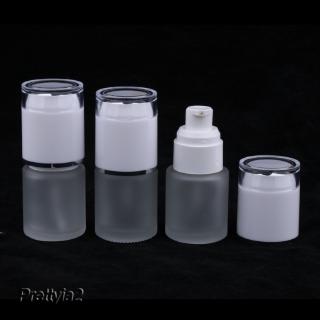 3pcs Glass Bottle with Pump Cap Lotion Shampoo Cosmetic Container for Travel
