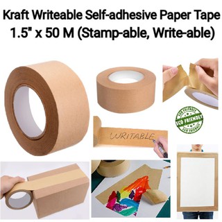 Matte Kraft Writeable Self-adhesive Paper Tape 1.5" x 50 M (Writable, Write-able)
