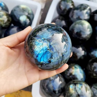 6cm 100% Natural Labradorite Ball Quartz Crystal Stone Gemstone Flash Glossy Moonstone Crysral Ball Feng Shui Yoga Healing Decor