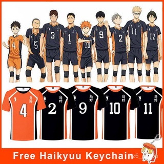 Anime Haikyuu Shirt Cosplay Costume Hinata Shoyo T-shirt Karasuno Sports Jerseys Uniform 32LX