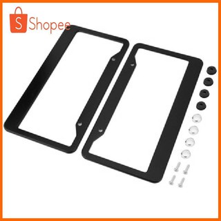 【In stock】2pcs Aluminum Alloy Car License Plate Frame Tag Cover Holder With Screw Caps