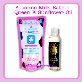 SUNFLOWER OIL BY QUEEN K AND ABONNE SPA MILK SCRUB COMBO SET (1)