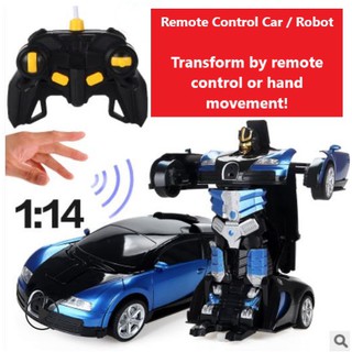 Remote control robot & car / Transformer / hand sensor robot (1:14)■
