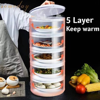 5 Layer Food Storage Cover Multilayer Sliding Door Dish Cover Insulation Food Cover Anti-flies