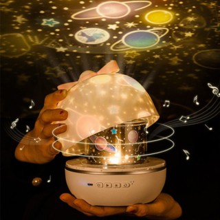 Night Light Projector 360 Projection Movies Rotation Starry Sky Projector Lamp for Kids Room