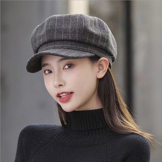 Fashion sun hat✜Hat female beret octagonal hat fashion wild Korean trend wild hat autumn and winter