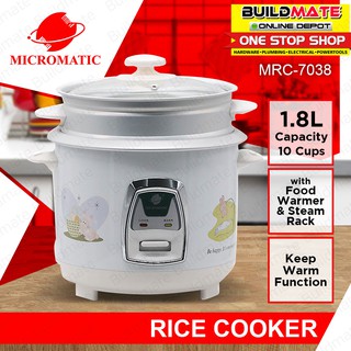 MICROMATIC Rice Cooker with Steamer 1.8L 10 CUPS MRC-7038 •BUILDMATE•