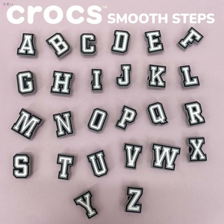 ☾❃CROCS JIBBITZ CHARM WHITE AND BLACK LETTERS A-Z CROCS CLOGS INDIVIDUAL OR SET CHARMS ACCESSORIES