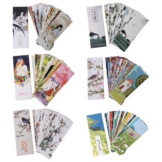 ✎☽♧30pcs Flowers Birds Bookmarks Paper Page Notes Label Message Card Book Marker School Supplies Sta