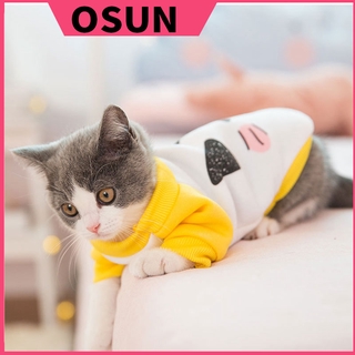 【OSUN】 Spring and summer cat clothes cute kitten two-legged sweater sweater pet thin velvet cat clothes