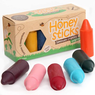 Honeysticks 100% Pure Beeswax Crayons Natural (12 Pack)