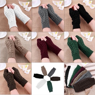 【spot goods】 ◙♞1 Pair Women Fashion Knitted Arm Fingerless Winter Gloves
