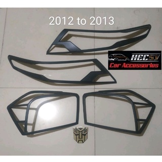 2009 - 2013 City Black Headlight Taillight Cover Garnish Matte Honda Transformer 2010 2011 2012