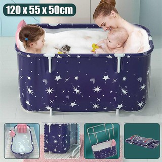 120cm Bathtub Adult Bath Tub Barrel Sweat Steaming Plastic Thicken Portable Bathtub Home Sauna