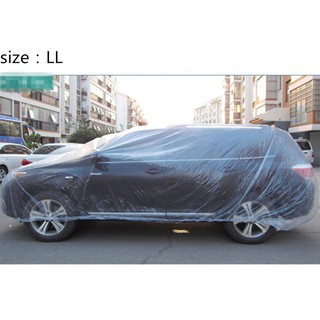 3 Size LDPE Film Outdoor Clear Disposable Full Car Cover Rain/Dust Resistant (6)