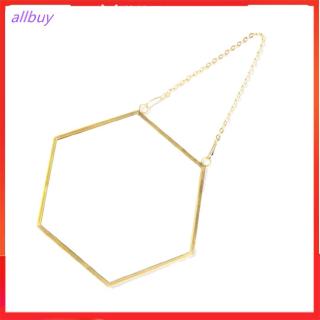 allbuy] Nordic Minimalist Home Decoration Geometric Shape Gold Brass Hexagonal Mirror (1)
