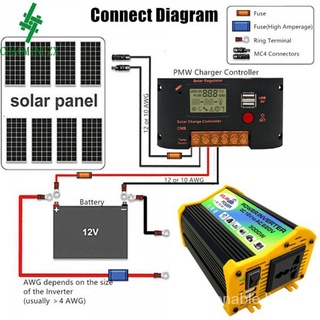❧☃▤⚡️Fast delivery✈️Solar Power Generation System Dual USB 3000W Solar Inverter+18W Solar Panel+30A
