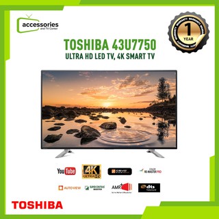 Toshiba 43" Ultra HD LED TV, 4K Smart TV 43U7750 (1)