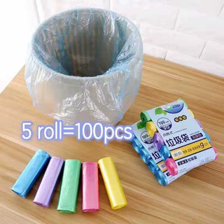 WZT 5 rolls of 100pcs Disposable thickened garbage bag Household Trash Bag