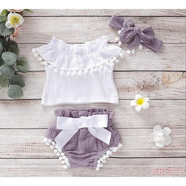 ♚➔❤Newborn Infant Baby Girls Clothes Ruffle Tops Shorts