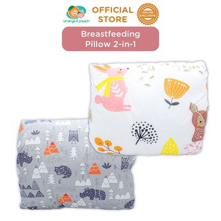 baby pillow convenient bed baby sleep✲۩✙Orange and Peach 2-in-1 Breastfeeding Pillow Baby Kids (Pop