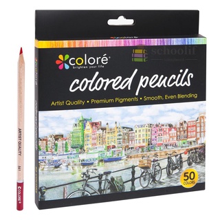Ready Stock/﹍♕S＊W＊ Colore 50 Colors Colored Pencils Pre-Sharpened Pencils Set Drawing Coloring Pens