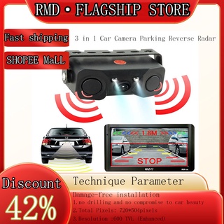 【RMD】3 in 1 Car Camera Parking Reverse Radar system Backup HD Camera & Radar Sensor