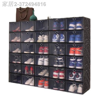❖COD 12PCS Shoe Box Printed Plastic Storage Organizer Shoe Rack Korea Stockable Colorful Shoe Box