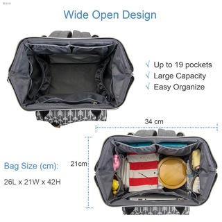 Pinakamabentang❈Lekebaby baby diaper bag large storage bag waterproof backpack shoulder bag (6)