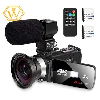 Video Camera with Microphone 4K Camcorder Digital Video Recorder