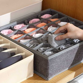 24 grid Closet Underwear Organizer Set Foldable Storage Box Drawer Divider Kit