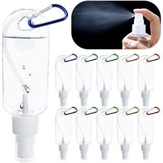 ❉◇☋10PCS 50ml Spray Bottle Keychain Individual Package Portable Alcohol Bottles Empty With Hook