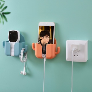 Wall Mounted Organizer Remote Control Storage Case Mobile Phone Plug Holder Stand Container