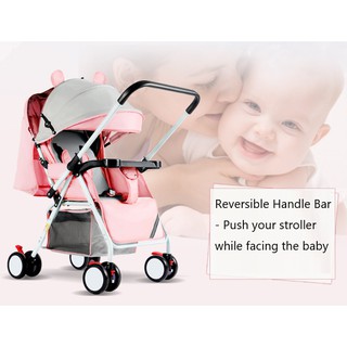 Ultra Light Foldable Baby Stroller with Reversible Handle Bar and Umbrella (1)
