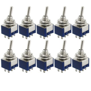 10 Pcs AC 125V 6A Amps ON/ON 2 Position DPDT Toggle Switch trynemgo
