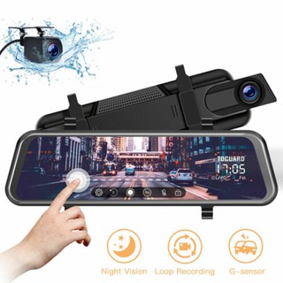 Dashcam Rearview Mirror Full Touch Screen Dual Lens Car Recorder Rear Cam Night Vision Camera Vehicl
