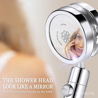 Adjustable Jetting Turbocharged Shower 8K Mirror Water Stop Shaking Head Shower Bathroom Hand-held W