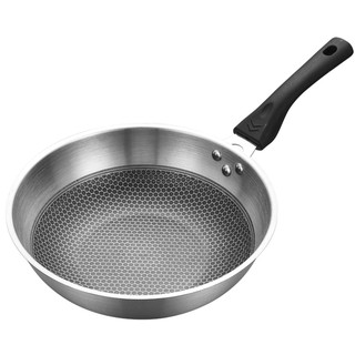 YiHome Stainless Steel Stir Fry Pan with Helper Handle Non-Stick Cookware Flat Bottom Dishwasher Safe