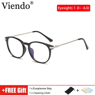 Viendo Retro Graded Myopia Eyeglasses for Nearsighted Women Men with Grade -100/150/200/250/300/350/400/450/500/550/600