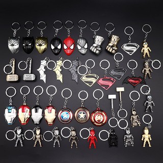 Marvel Avengers Keychain Cartoon Iron Man Thor Hulk Captain America Car Key Chain Kids Bag Pendant Keyring Friends Gift
